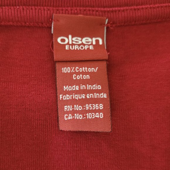 Olsen Europe Cranberry Print Top US 6 - Picture 3 of 8